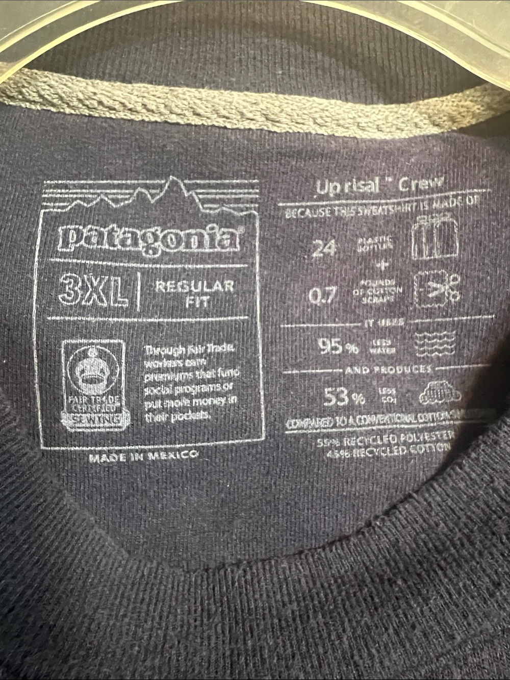 Patagonia Men's Navy Crewneck Sweatshirt Size 3XL - Picture 4 of 4